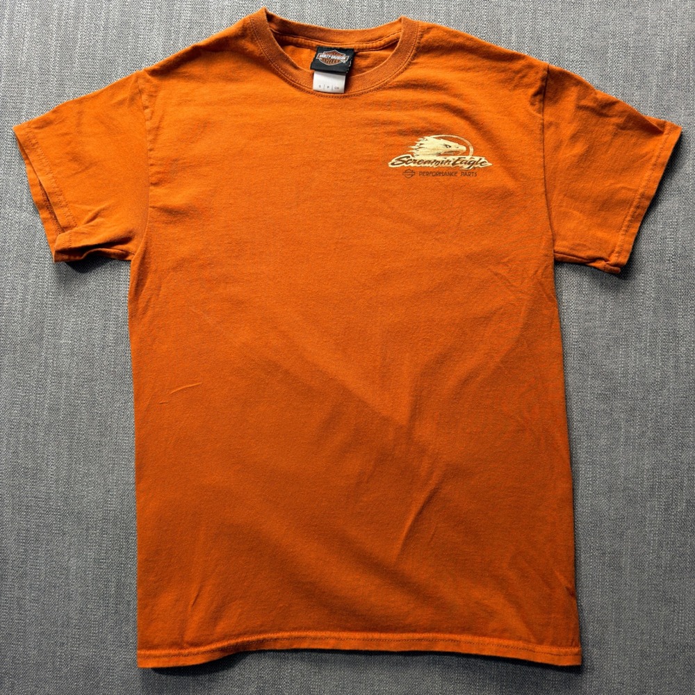 Harley Davidson Screamin Eagle Performance Parts Orange T Shirt Men's Small  Tee - Picture 2 of 4